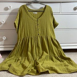 Sonoma Sage Green Tiered Midi Dress